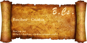 Becher Csaba névjegykártya
